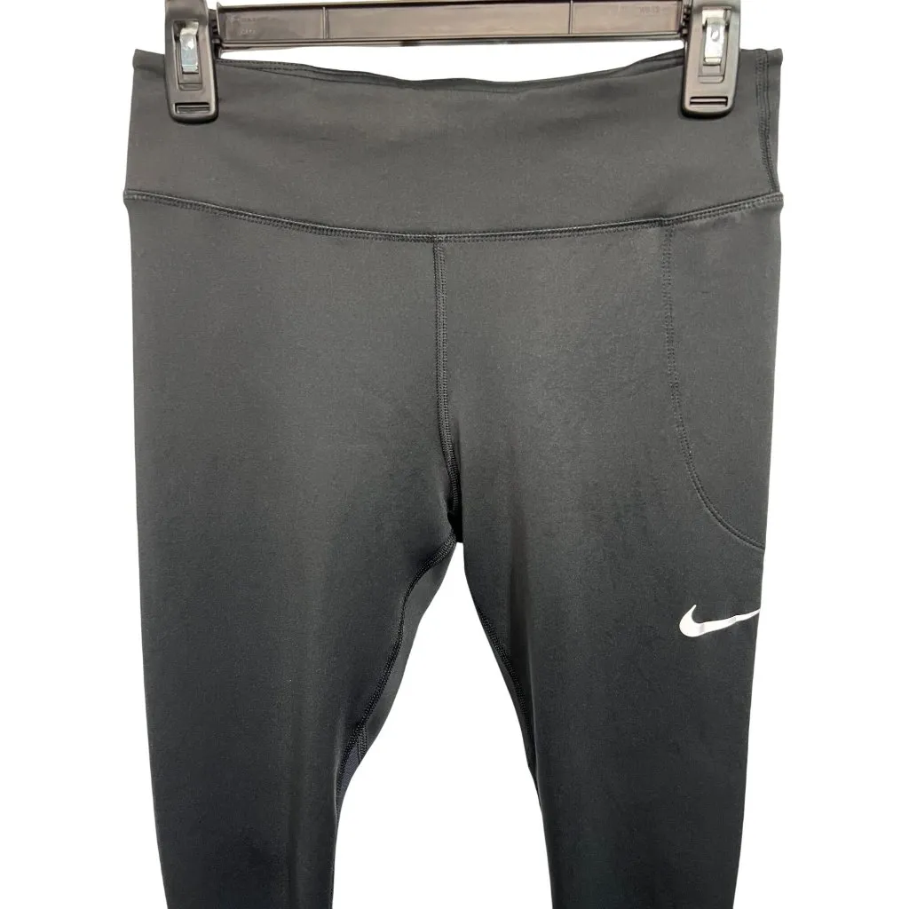Nike Black High-Waisted Womens Leggings With Pockets & Zipper Back Pocket - Image 3