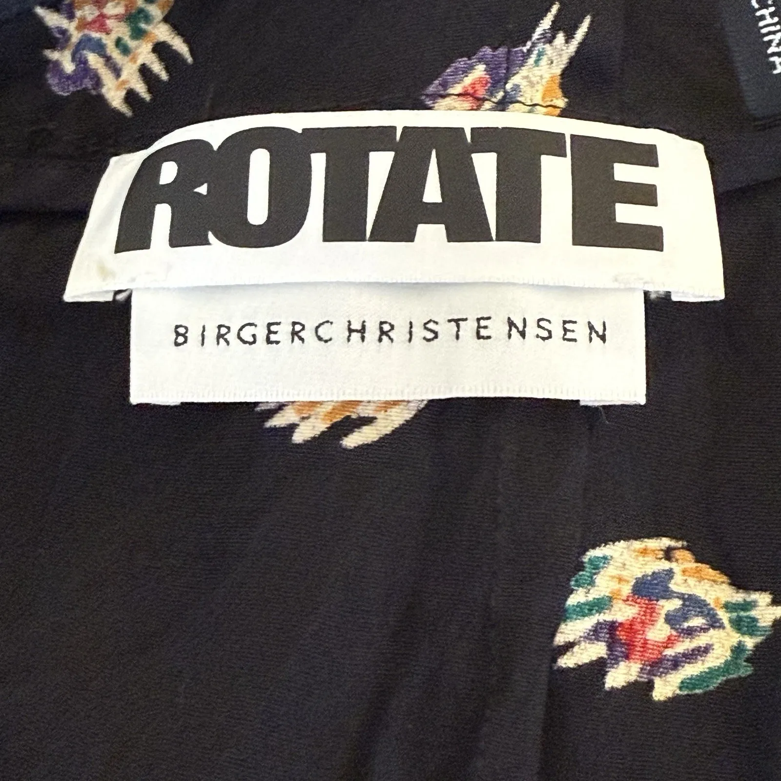 Rotate Birger Christensen Wanda Printed Black Mini Dress Size 6 Party Cocktail - Image 9