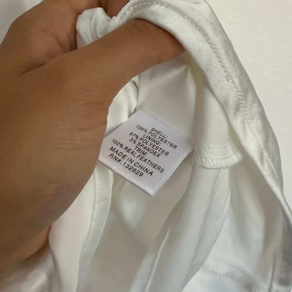 NWT Lovers+Friends Moira Dress White Feather-Trimmed Dress - Image 10