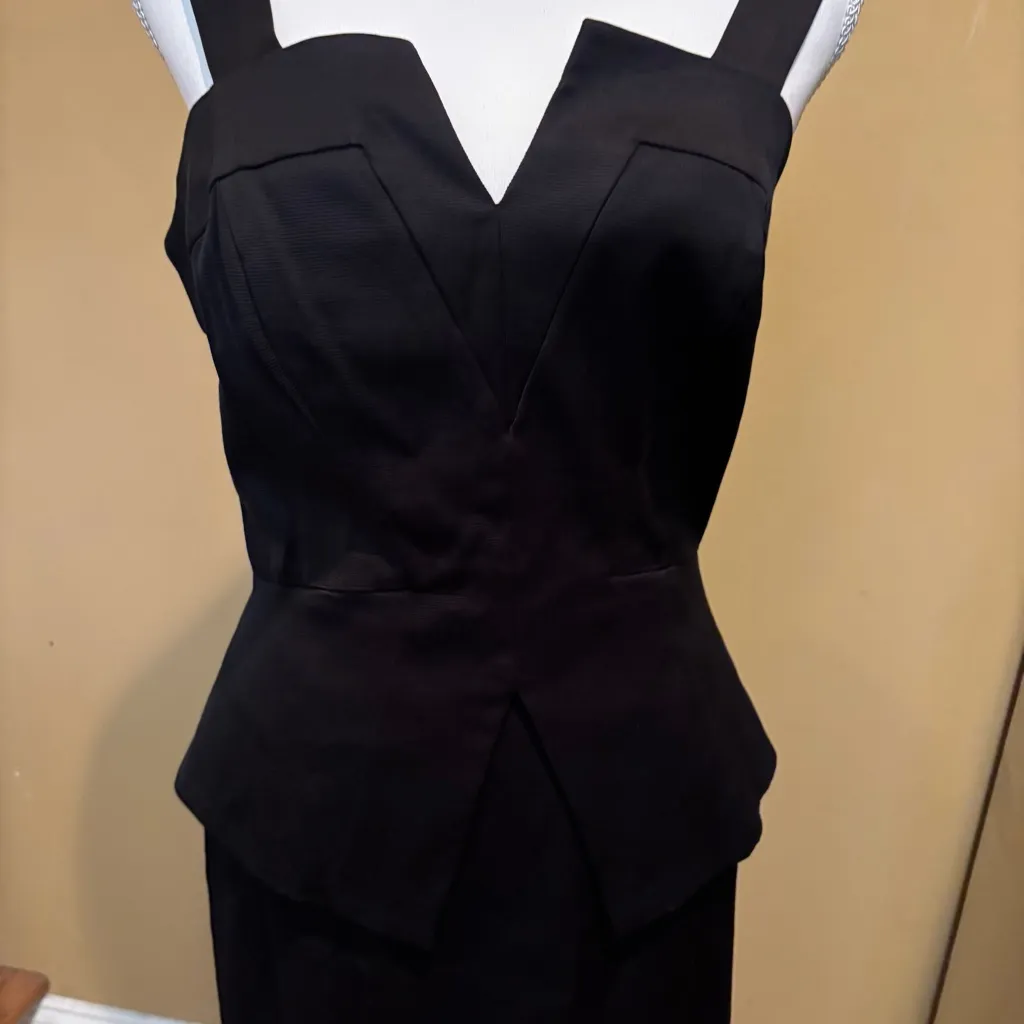 White House Black Market Structured Black Midi Dress‎ size 6 - Image 8