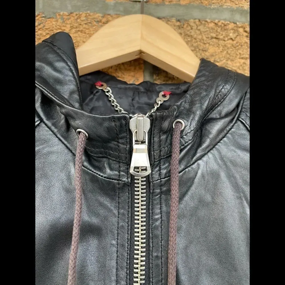 Marc Jacob's supple leather hooded jacket large - Image 5