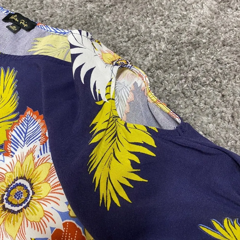 Melissa Paige Women Medium Floral Top Cold Shoulder Ties Waist and Sleeve - Image 11