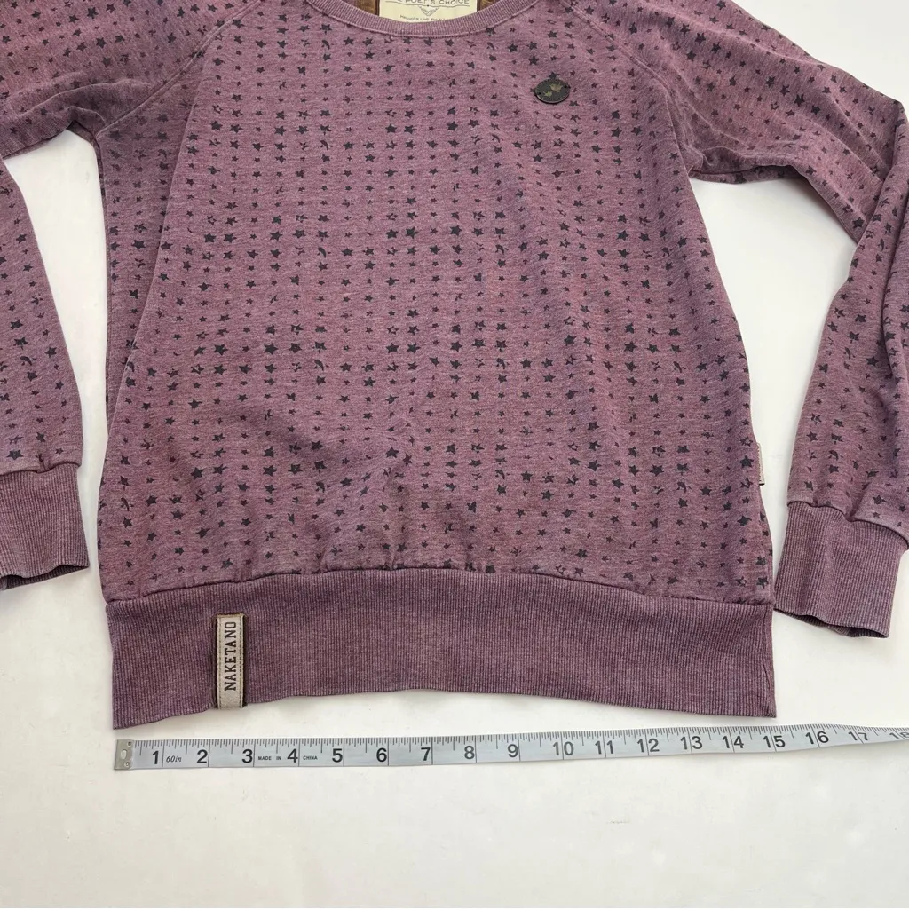Naketano The Poet’s Choice Faded Red Stars Sweatshirt Womens‎ Size Medium *FLAW - Image 7