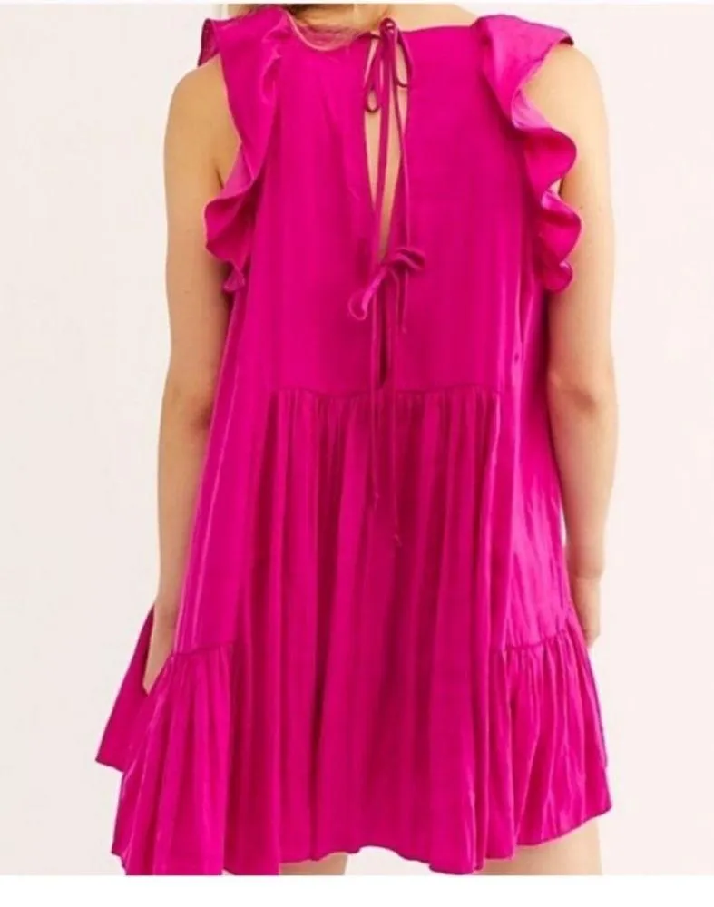 Free People Want Your Love Fuchsia Summer Dress Medium - Image 4