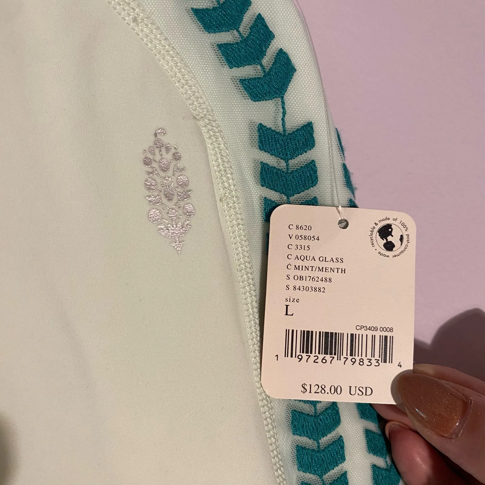 NWT Free People Movement Aqua Glass Desert Renegade Yoga Leggings Women's Large - Image 3