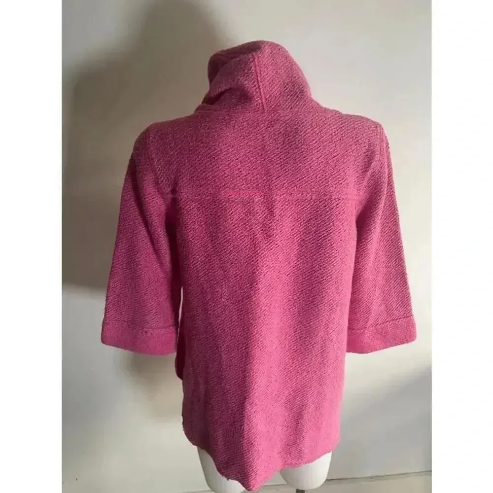 Women's Soft Surroundings‎ Pink Textured 3/4 Sleeve Pullover Sweater Small 0142 - Image 7