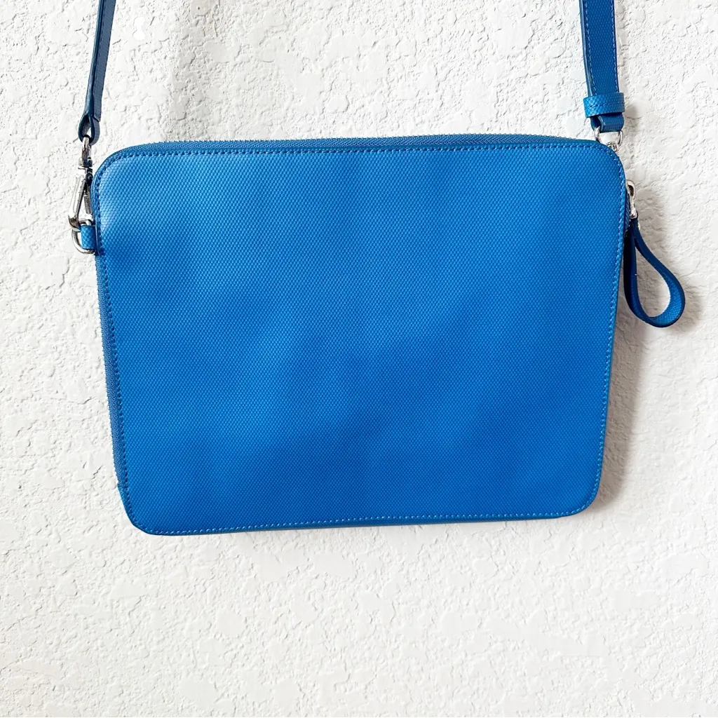 Tumi Prism Royal Blue Leather Tech iPad Mini Tablet Crossbody Bag - Image 5