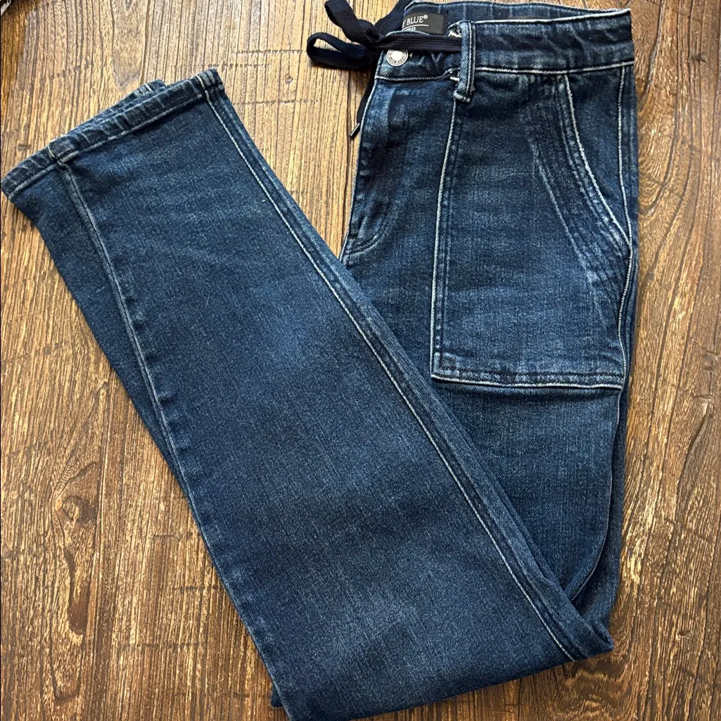 Judy Blue Garment Dyed Jogger Jeans Dark Blue Size 7/28 - Image 7