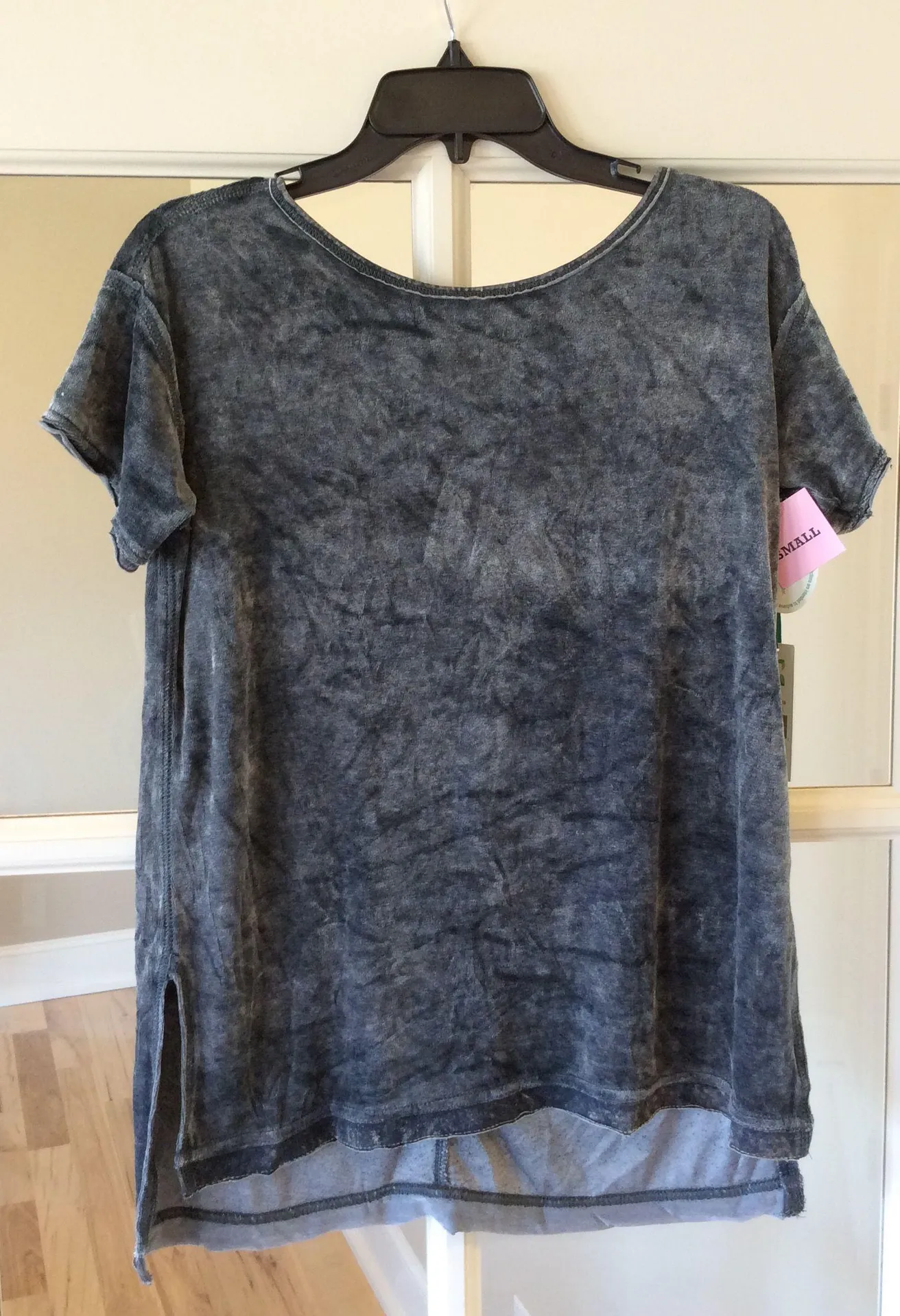 Crushed Velvet Top Charcoal Gray Womens Small Shirt NWT - Image 3
