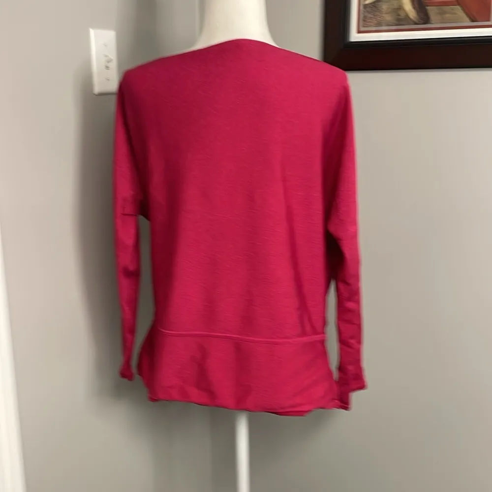 Boston Proper Pink Shimmer Off Shoulder Boat neck blouse top Womens Size Large - Image 3