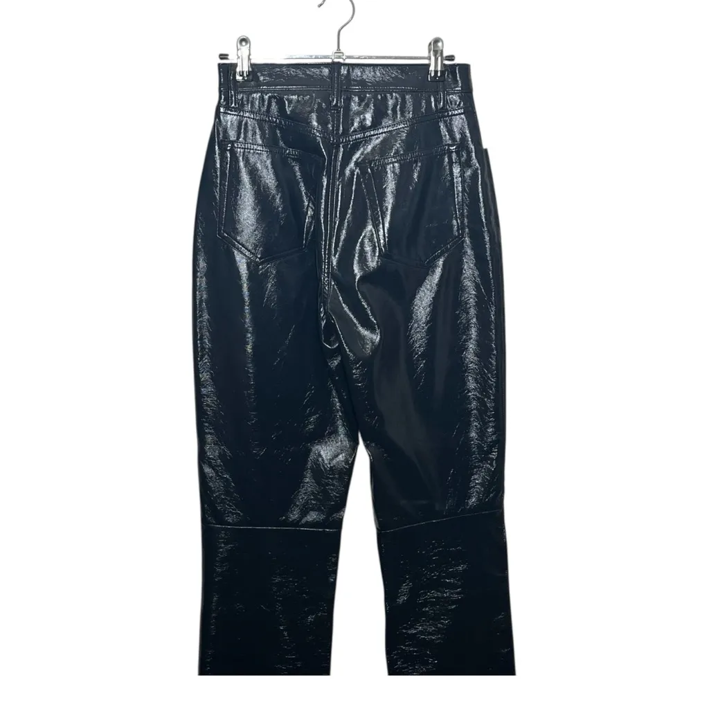 Abercrombie & Fitch Navy Faux Leather Pants Women’s Size 25 High Rise Straight - Image 6