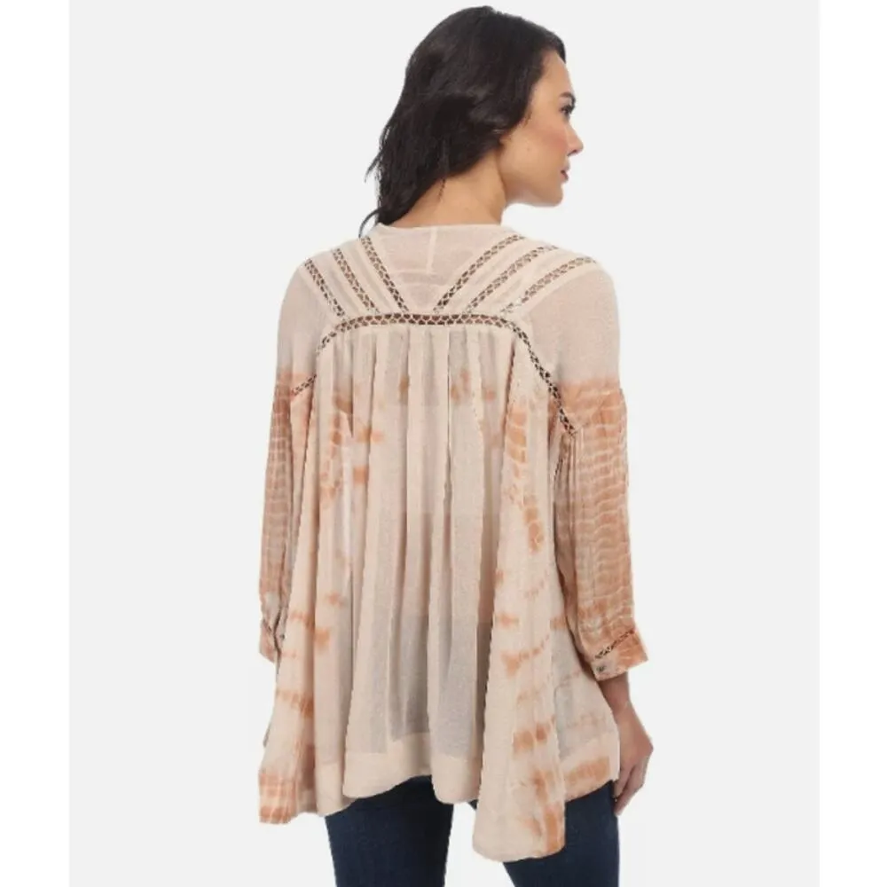 Free People 70s Boho Tie Dye Me Down Top Tunic Blouse Medium - Image 2
