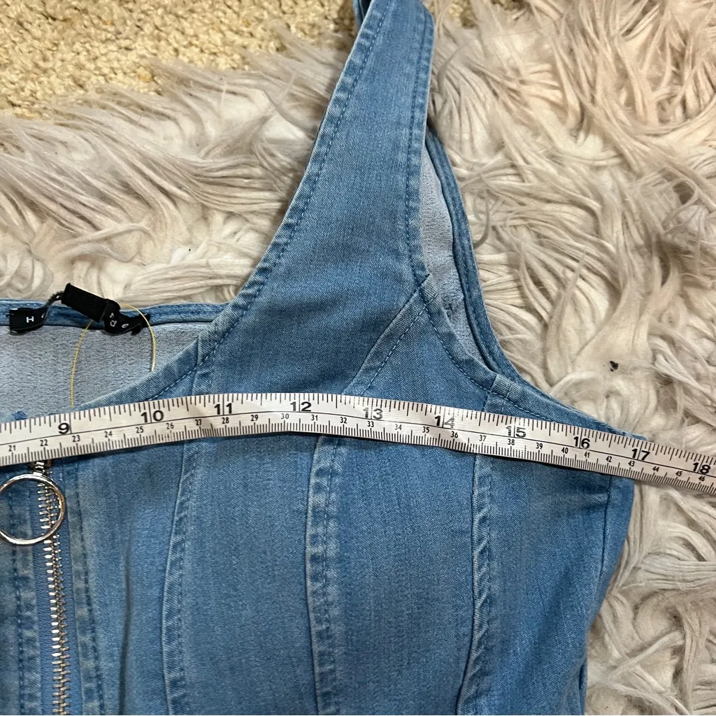Blue Sleeveless Bodycon denim Jean Dress - Image 8