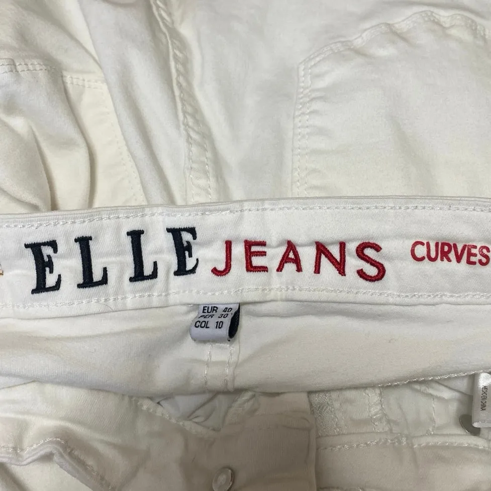 Elle Jeans Curves Women's White High Waisted Bootcut Flared Pants Denim Jeans 40 Size undefined - Image 4