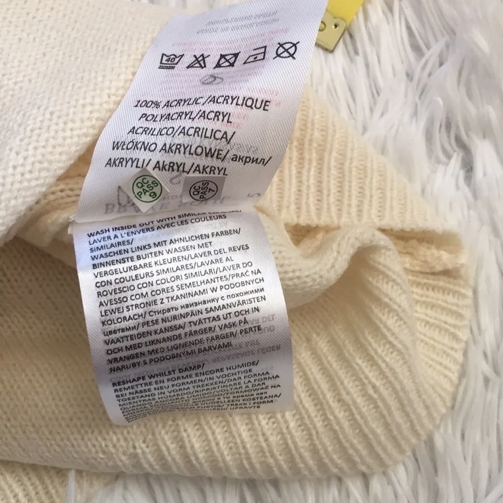 Brave Soul by Asos Kansas V Neck Knit Women’s Sweater Ivory size Small - Image 13