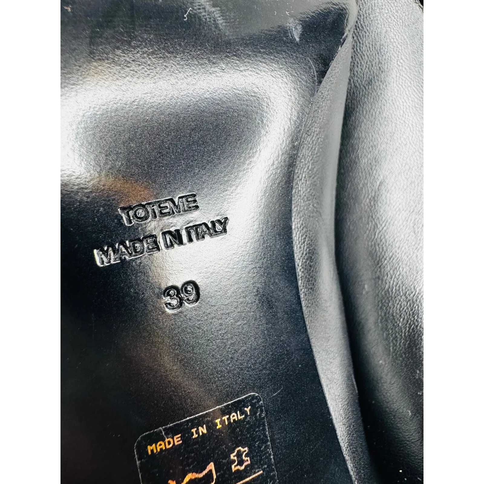 Toteme Leather Kitten Heel Loafers Black Slip - Image 6