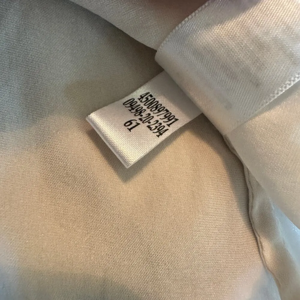 Ivory Silk Tank Sleeveless Blouse ruffled neckline pirate sz S romantic feminine - Image 5