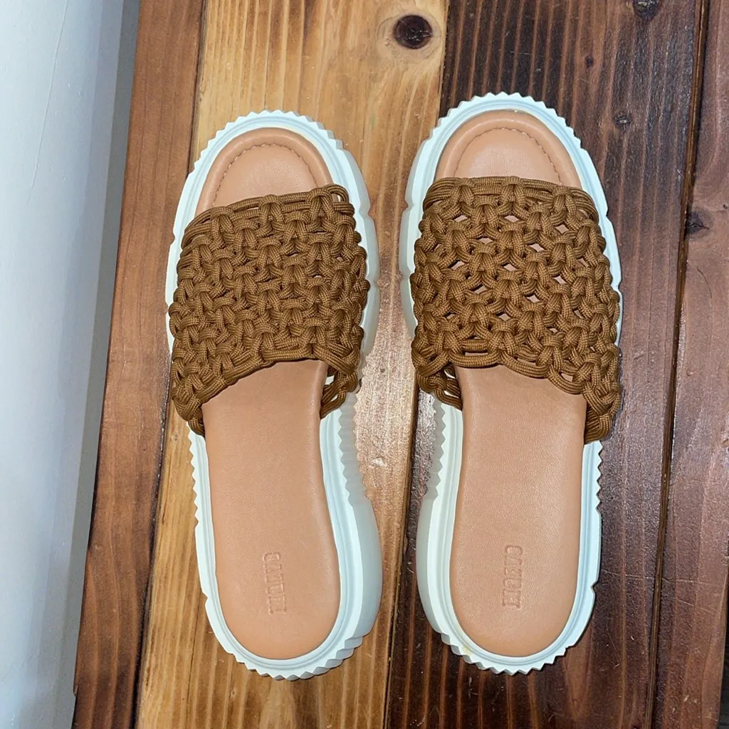 Maeve Anthropologie Crochet Brown Rope Woven Platform Sandals Sz 40 - Image 10