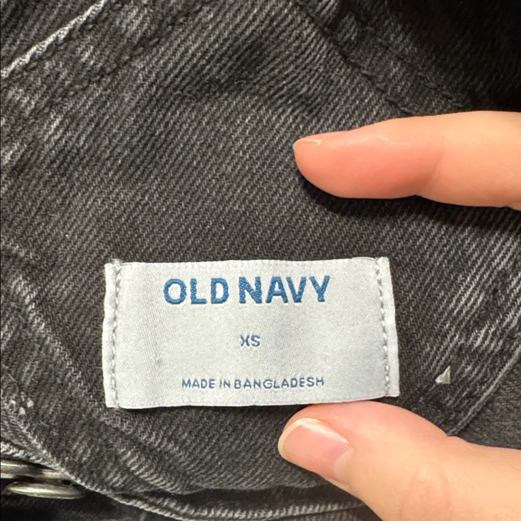 Old Navy  Charcoal/Black Jean shortalls size XS - Image 8