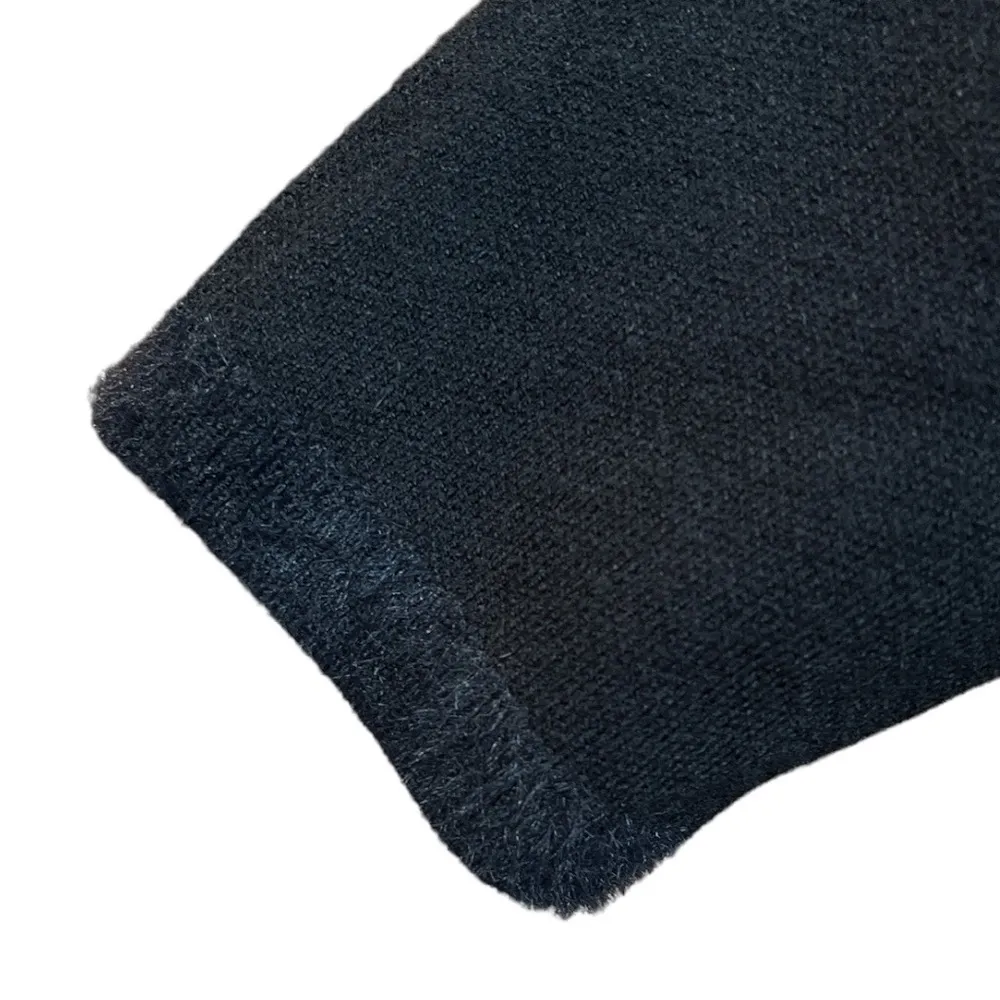 Zara Knit Faux Fur Trim Short Sleeve Sweater Black Size Small - Image 4