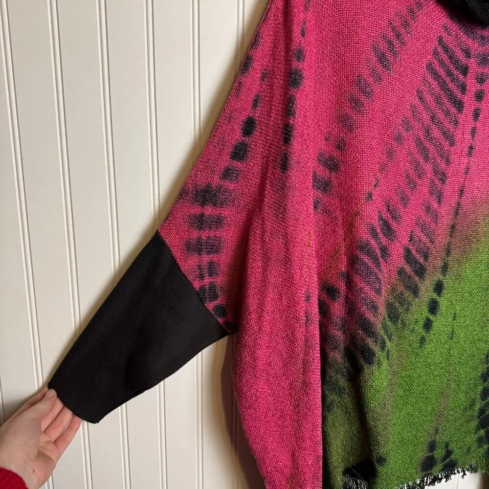 Dilemma New York wearable art woven poncho style top tie dye OSFM E43 Size undefined - Image 3