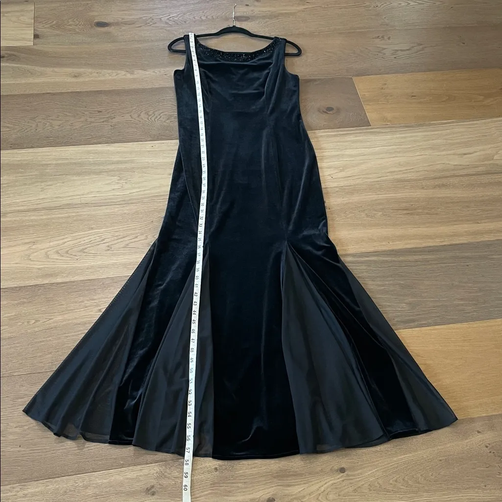 Jessica Howard Velvet Sequin Black Mermaid Dress Size 10 - Image 8
