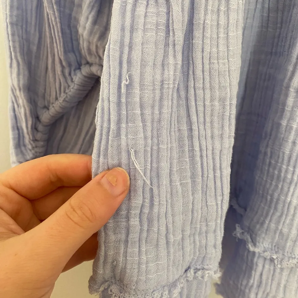 True Craft Light Blue Long Sleeve 100% Cotton Blouse Size Medium - Image 8