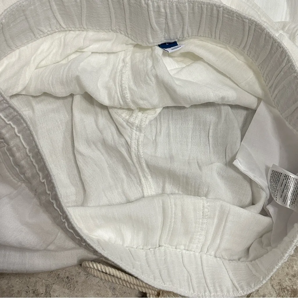 Old Navy High Waisted Textured Soft Pants White NEW Wide Leg Large 875661 - Image 7