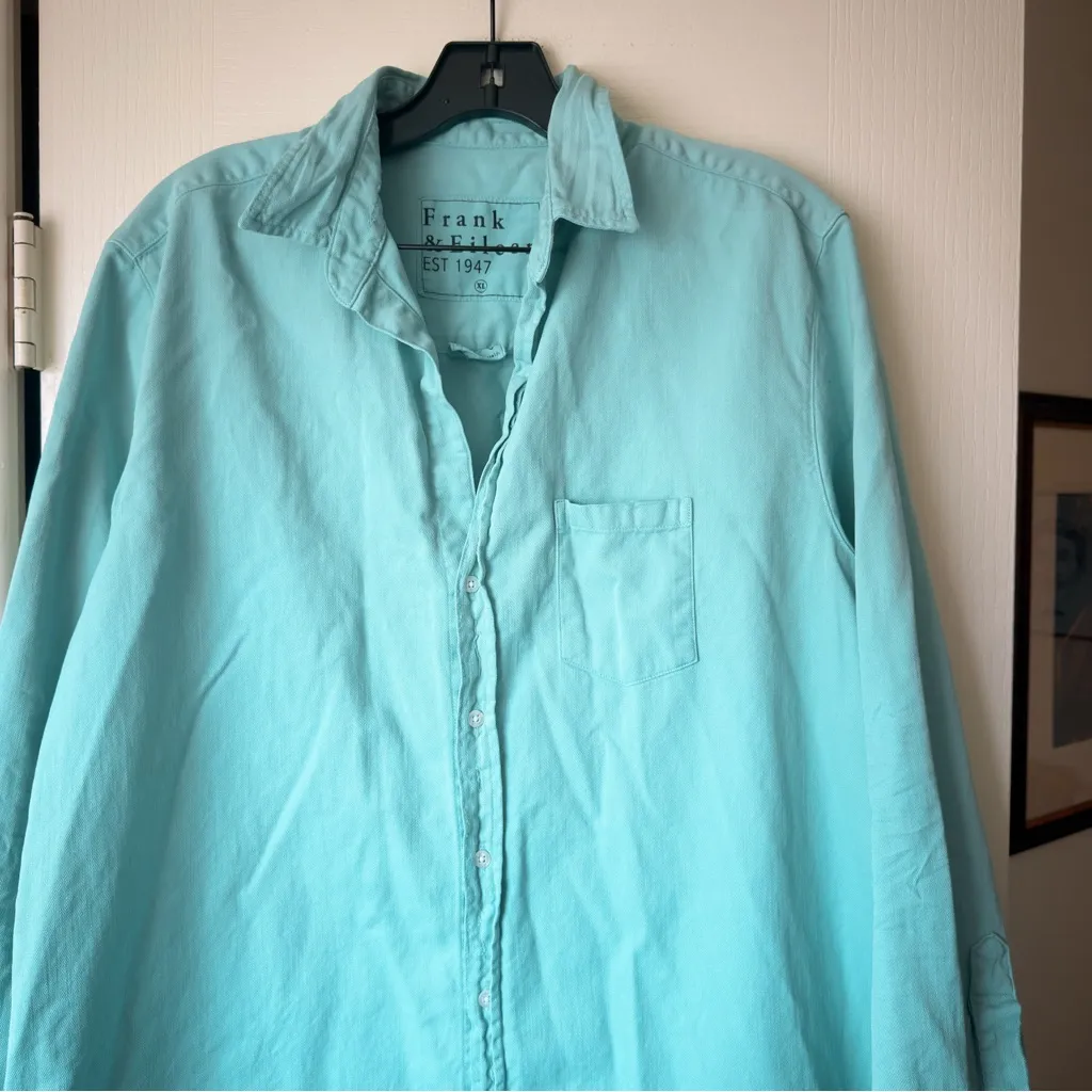 Frank & Eileen Mary Button Down Shirt Dress Mini Soft Jade XL EUC - Image 6