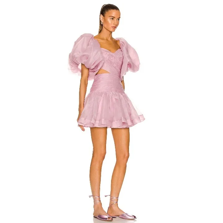 Aje Myriad‎ Cut Out Mini Dress Size 8 Purple - Image 3