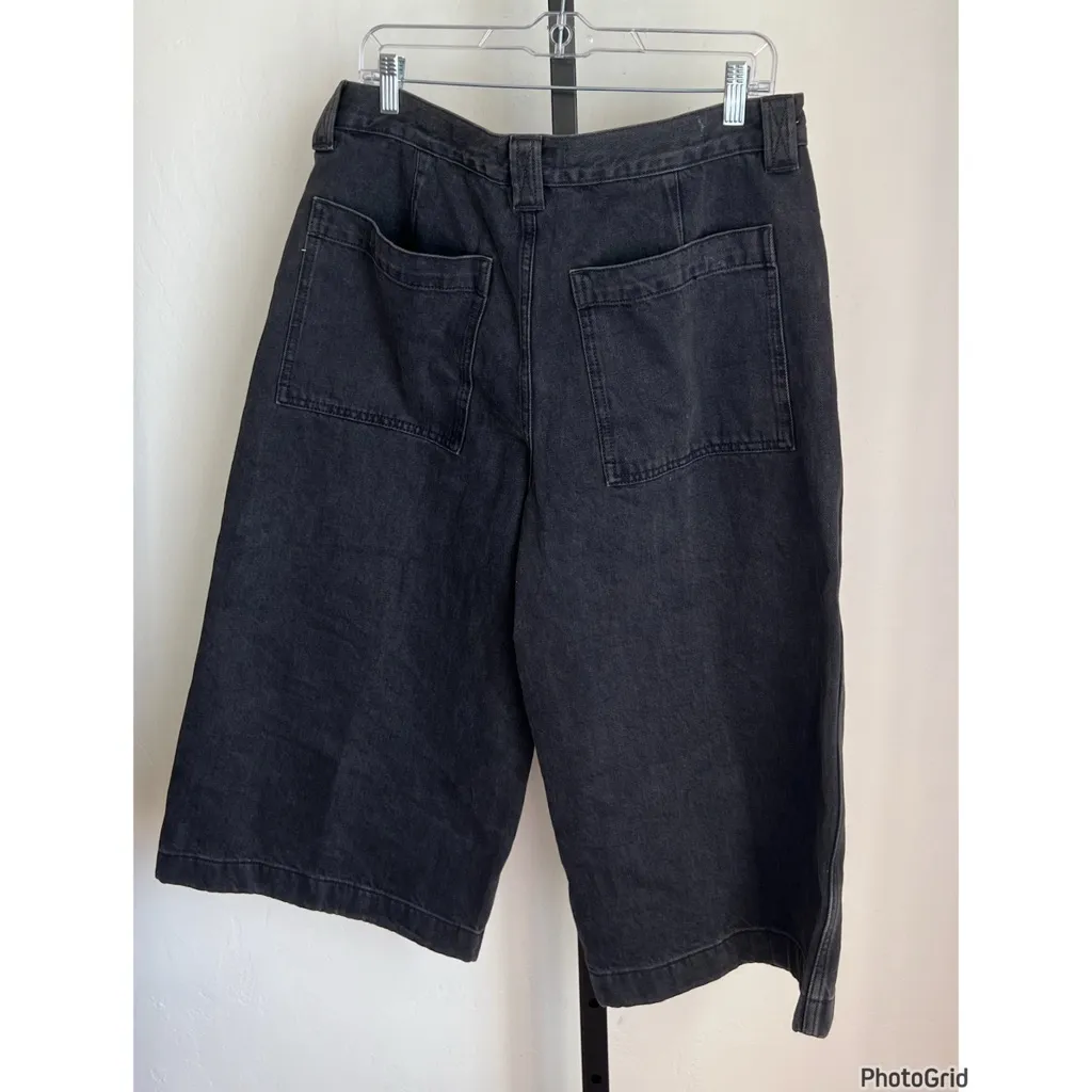 Madewell Denim Culottes Mid Rise Wide Leg Black size 30 New With Tags - Image 3