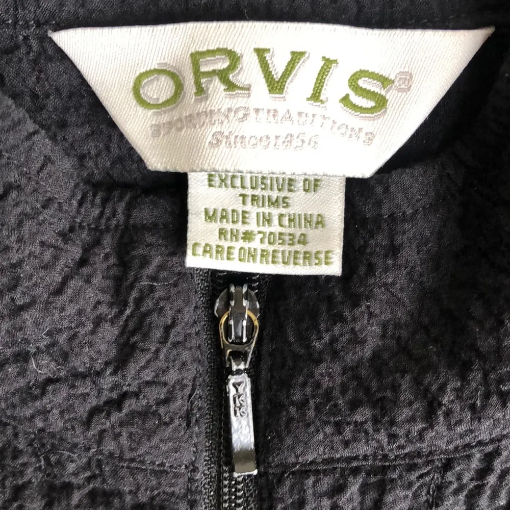Orvis Gorpcore Zippered Light Weight Black Jacket Sz L - Image 5