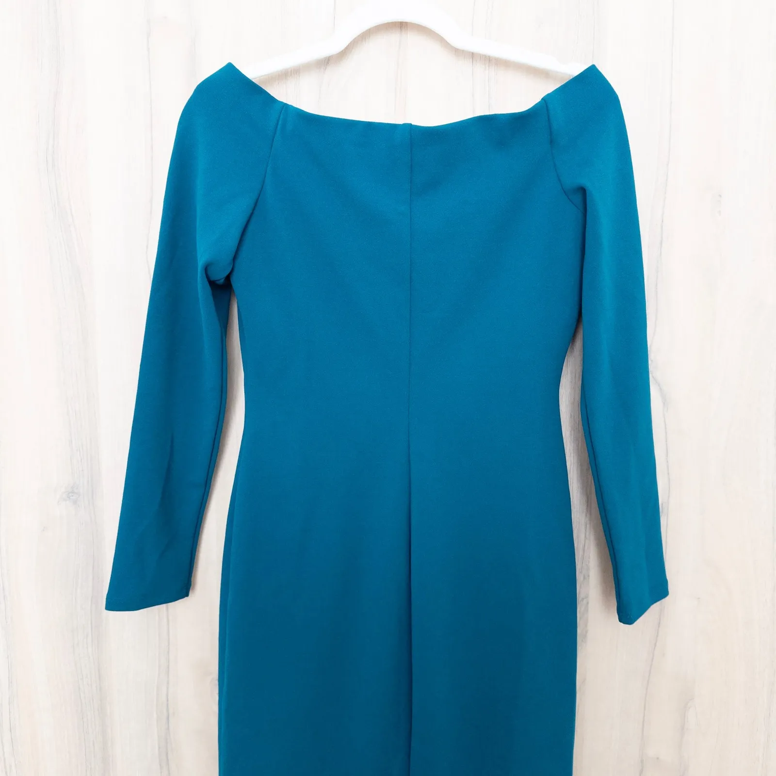Eliza J Womens Dress Size 4 Teal Sheath Off Shoulder Classic Chic Formal Event - Image 6