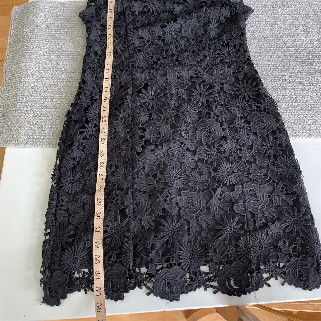 Lulus Black Lace Open Back Mini Dress Sz M Party Cocktail Evening Formal - Image 10