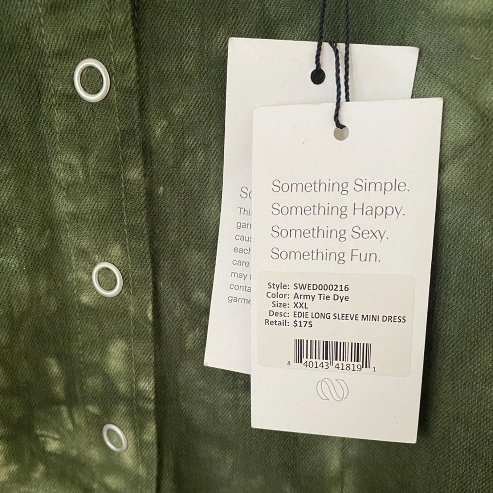 Anthropologie Something Navy Edie Long Sleeve Dress Green Tie Dye Size XXL NWT - Image 7