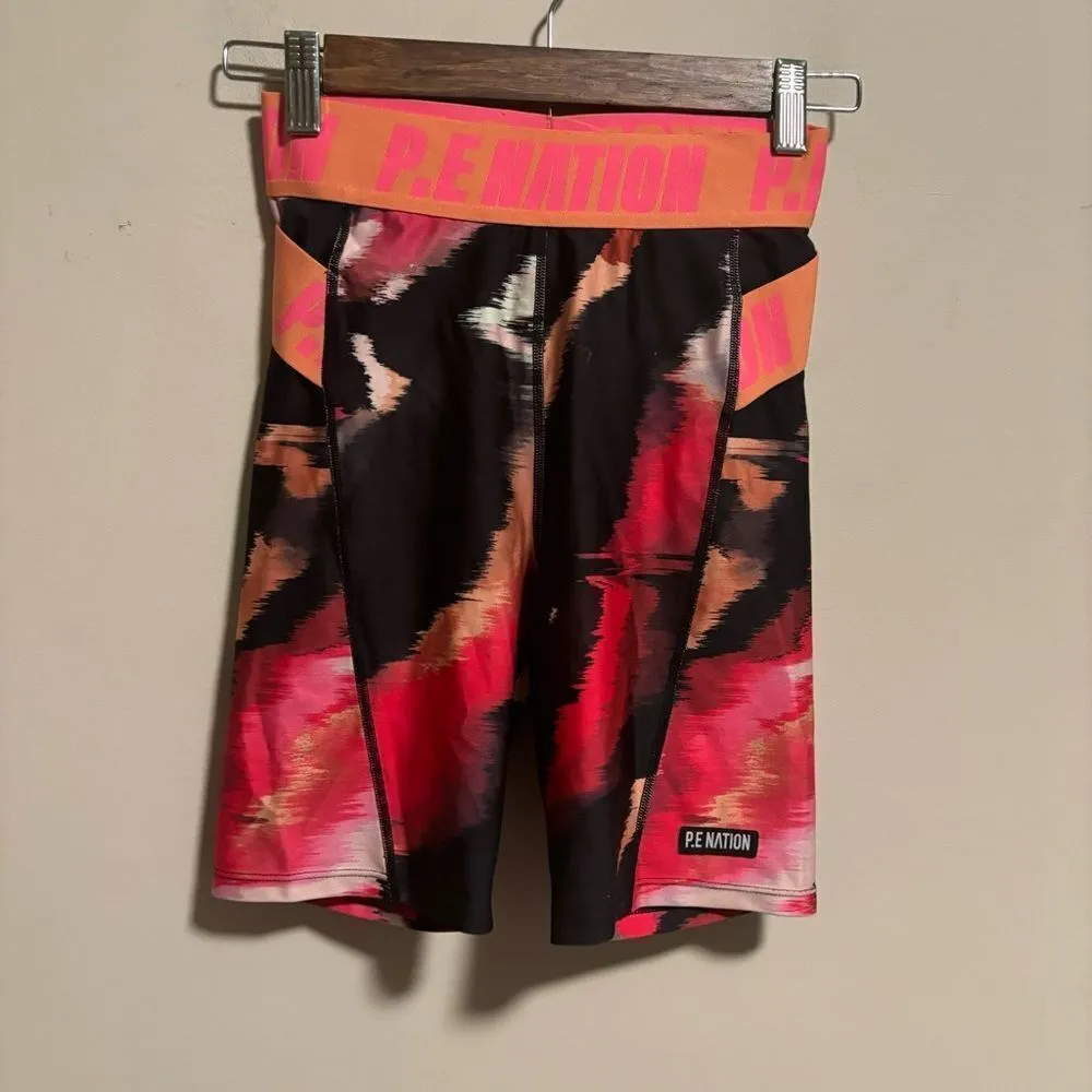 P.E NATION Fluid Short Biker High Rise in Print - Image 5