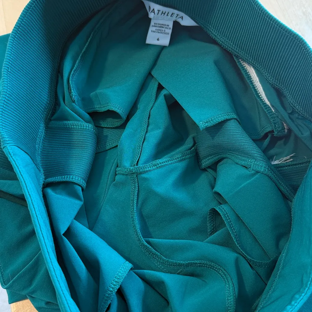 Athleta Brooklyn Ankle High-Rise Jewel Green Casual Activewear Pull On Pant, 6 - Image 8