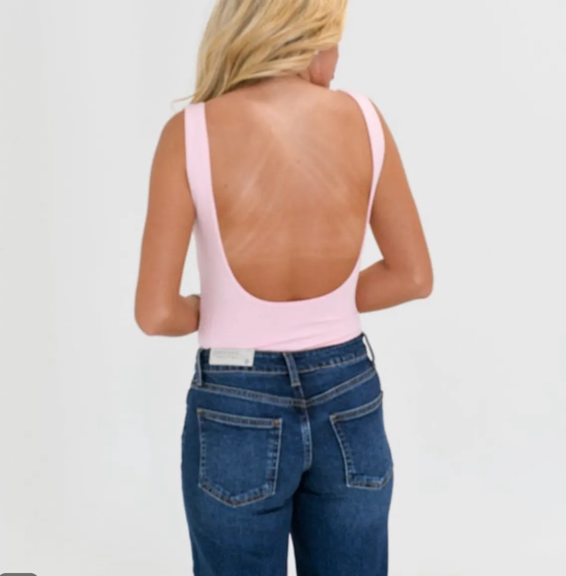 Boutique low back body suit Pink - Image 2
