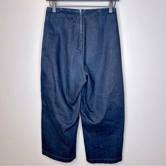 Topshop Moto High Waist Tie Front Wide Leg Cropped Jeans‎ Size 28 - Image 5