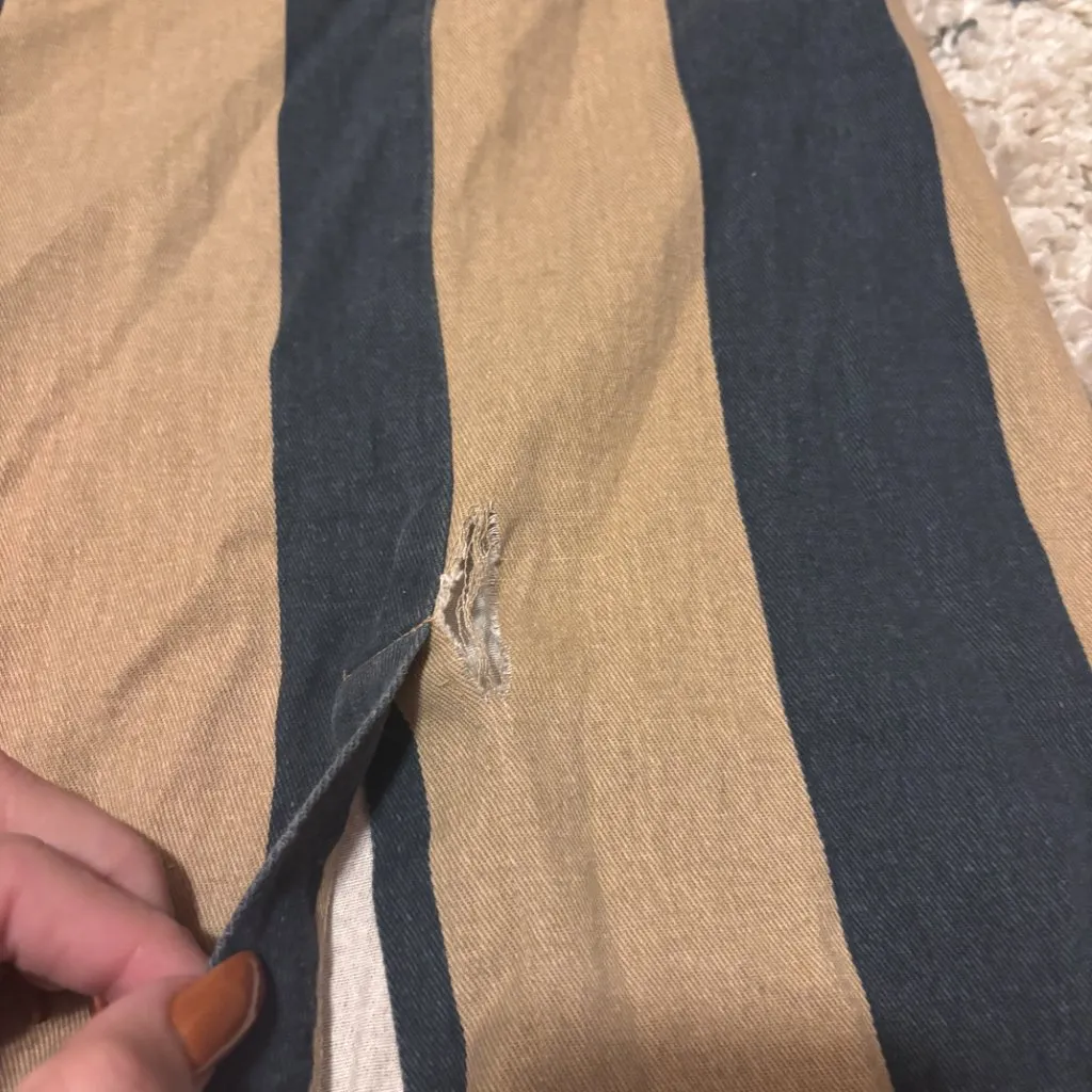 Free People Majorie High Waist Palazzo Pants Striped WideLeg Tie Boho Small READ - Image 6