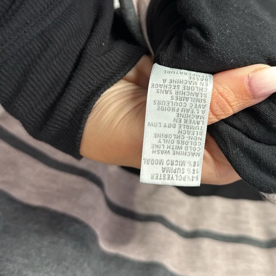 James Perse Multi Layer‎ Stripe Dress in Charcoal/Black - Image 8