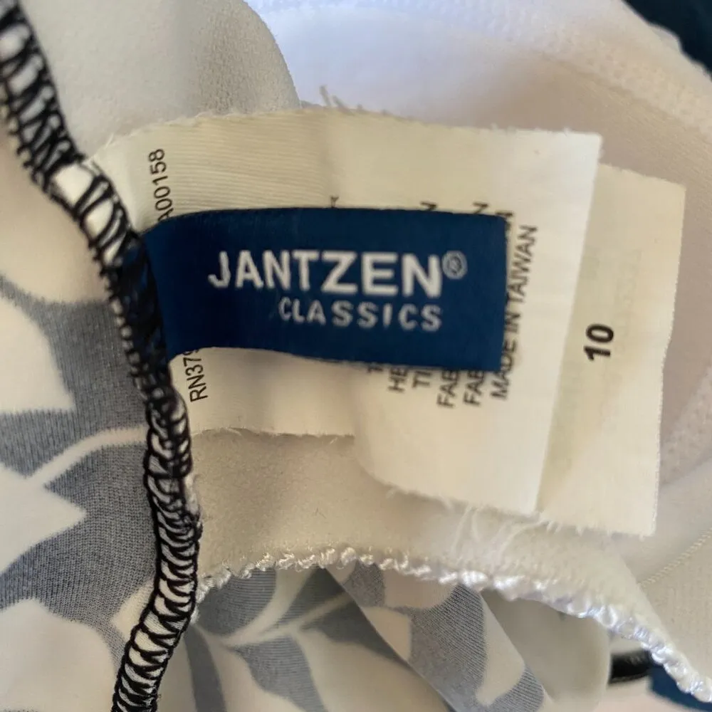 women's size 10 black and white tropical print lightly padded tankini - Image 10