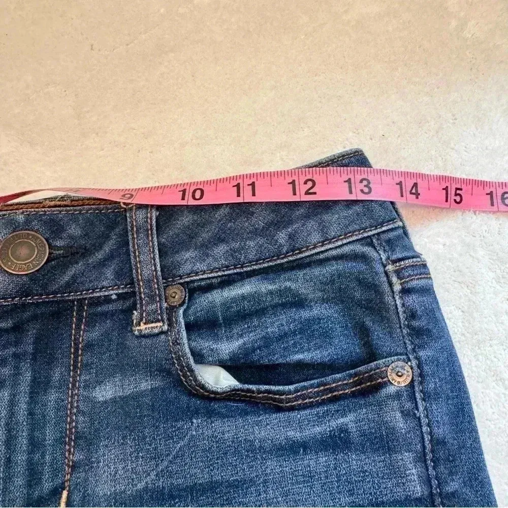 AEO American Eagle Distressed Super Stretch X Skinny Women‎ Jeans Size 0 Regular - Image 9