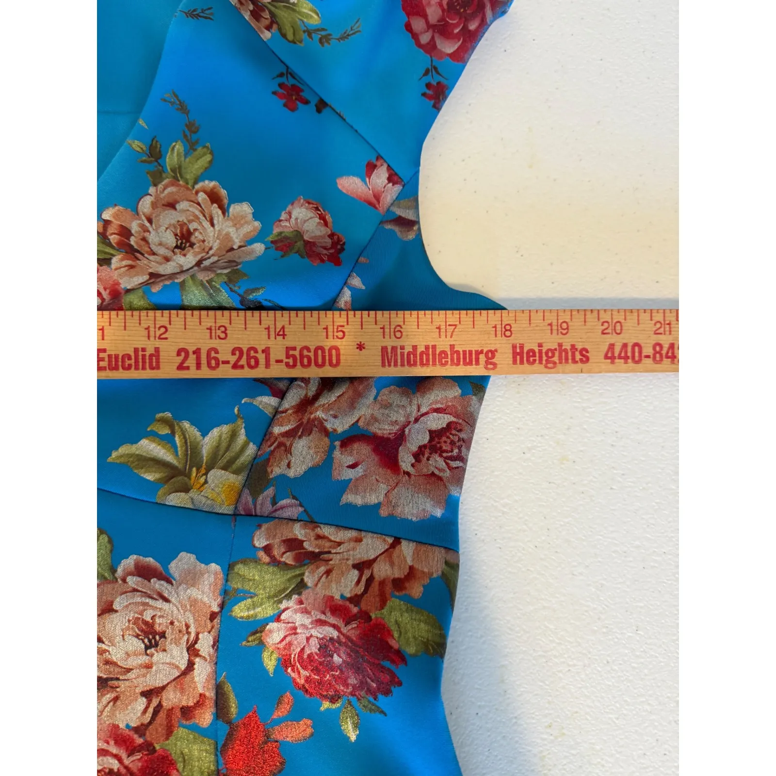 Betsey Johnson Floral Print Dress V Neck Cap Sleeve Party Cocktail Blue Size 8‎ - Image 11