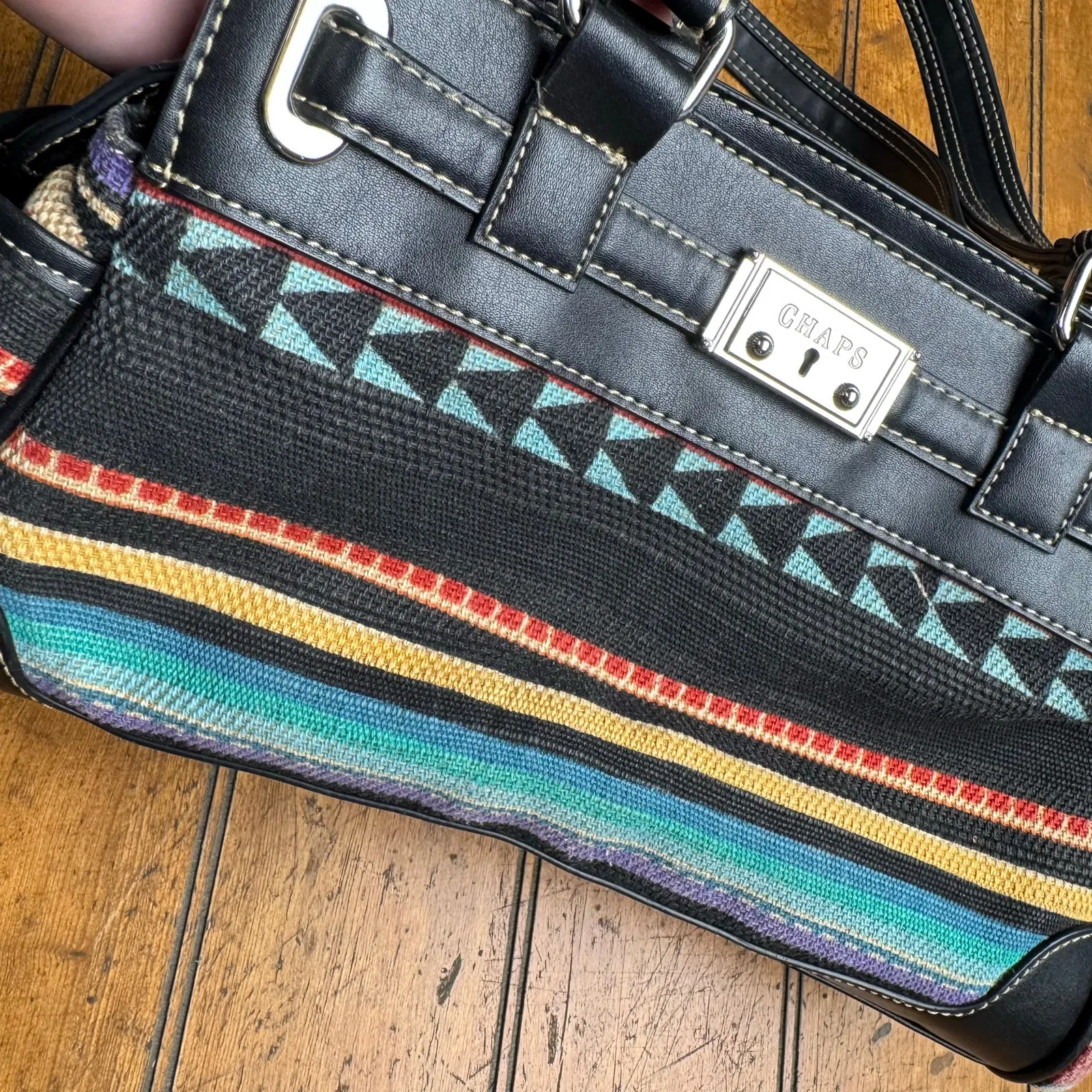 CHAPS multicolored‎ shoulder bag western boho - Image 4