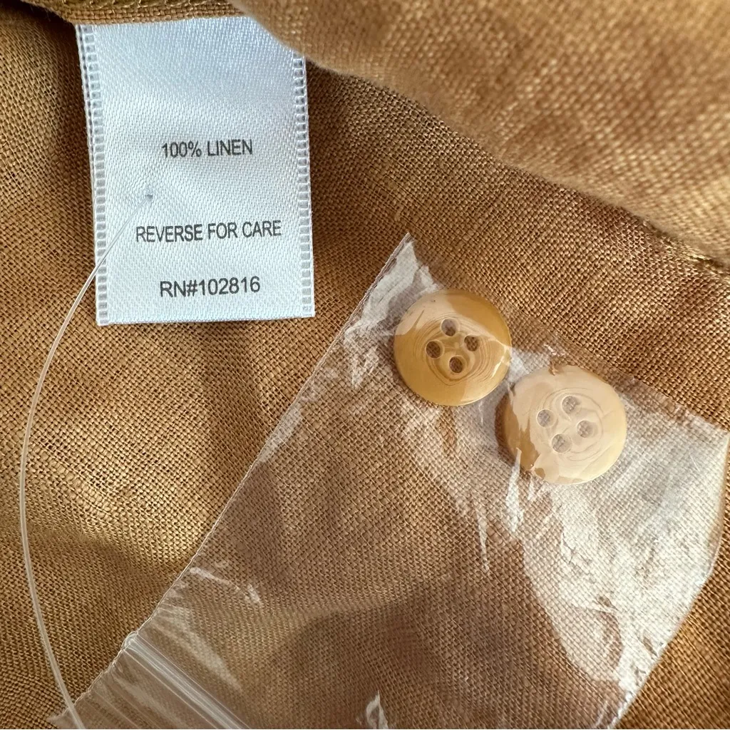 NEW! Garnet Hill Easy Linen Button Up Shirt Size 16 - Image 8