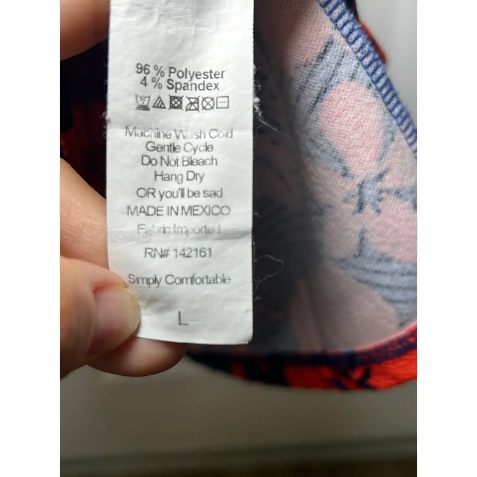 LuLaRoe Women's L Fit & Flare‎ Floral Dress Blue & Red Short Sleeve with Pockets - Image 4