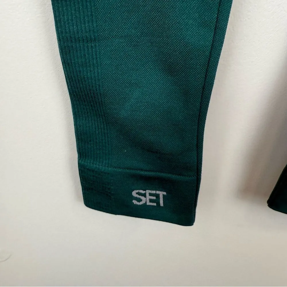SET Active High Waisted Seamless Leggings Women's Size XS Green Emerald - Image 3