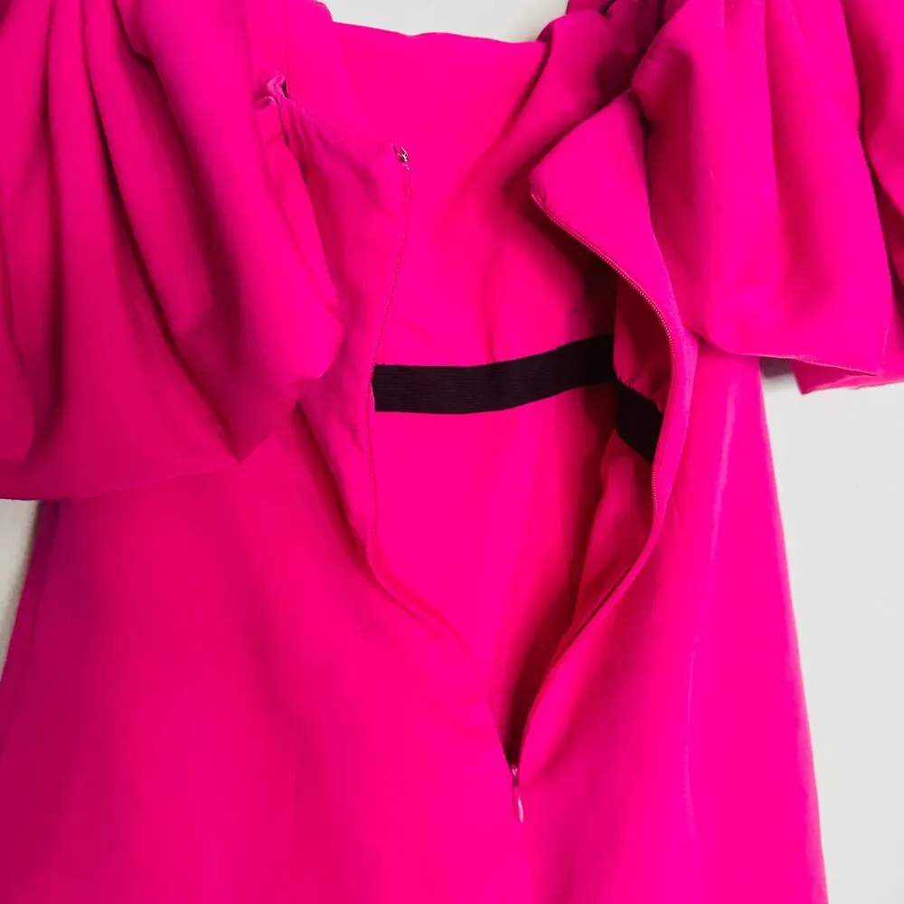 TOCCIN x RTR Women's Bright Pink Off the Shoulder Bow Sleeve Mini Dress Size 4 - Image 13