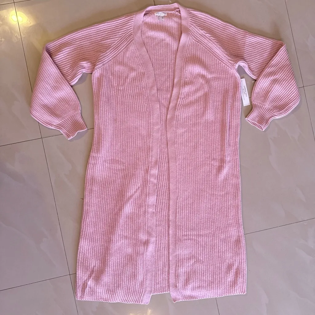VENUS Soft Pink Long Knit Cardigan. - Image 12